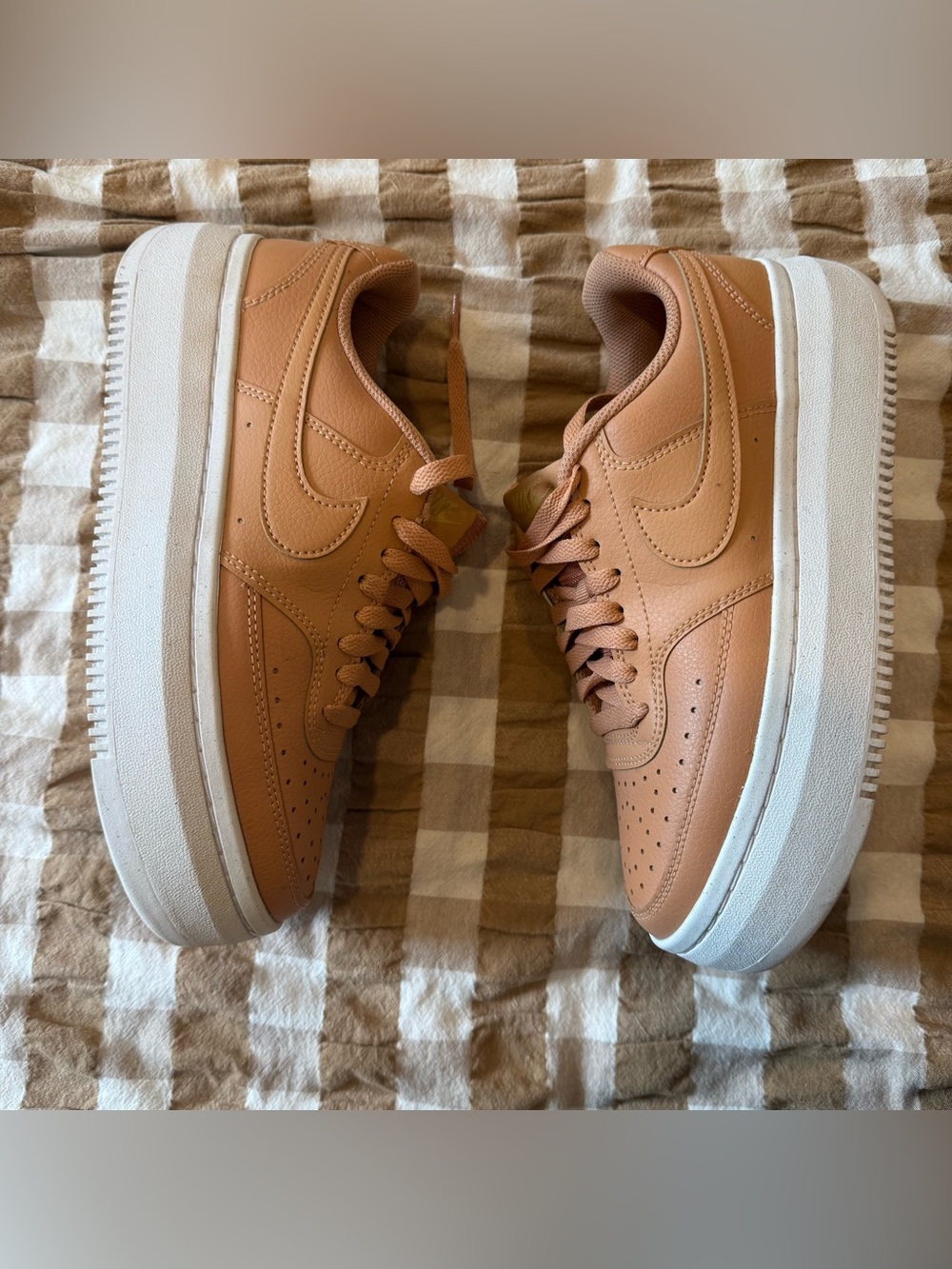 Nike Court Vision Alta Cognac Leather Sneakers